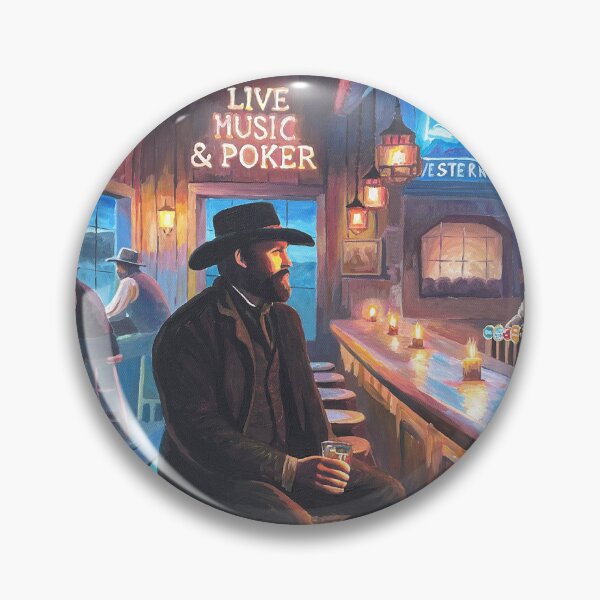 Item preview, Illuminated Old West Bar Scene out in the Wilderness at Night designed and sold by artshop77.