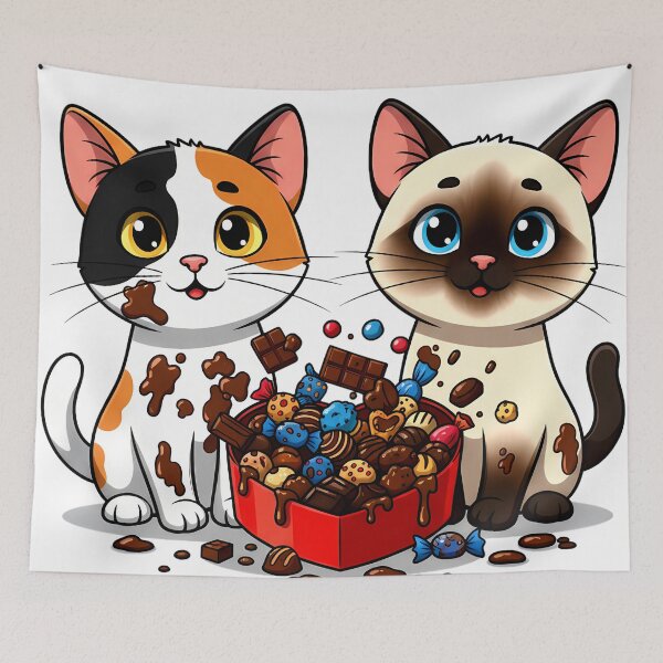 Item preview, Chocolate Mess Cats | Funny Kittens & Box of Sweets Indulgence designed and sold by meesub.