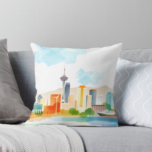 Item preview, Vancouver Cityscape – Multicolor Watercolor Skyline Art designed and sold by EmeraldeaArt.