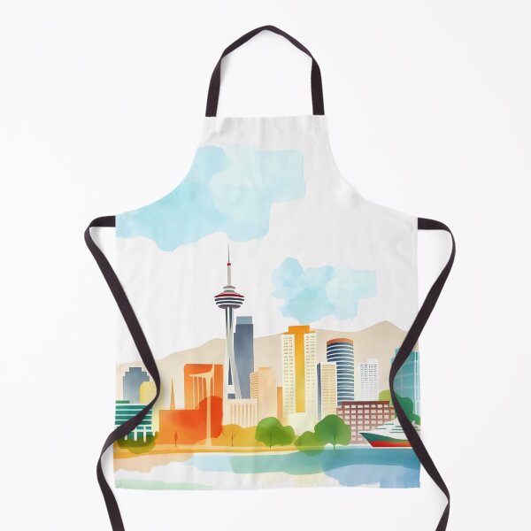Item preview, Vancouver Cityscape – Multicolor Watercolor Skyline Art designed and sold by EmeraldeaArt.