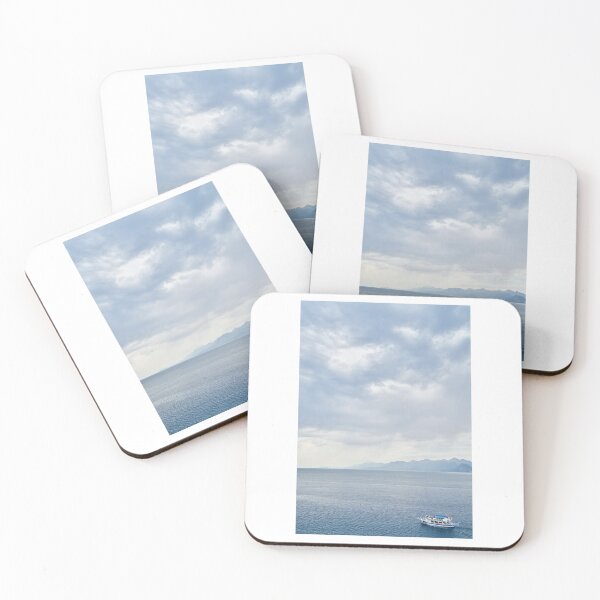 Item preview, Clouds Over Calm Waters With Boat Photographic Print designed and sold by Mother-Nature65.