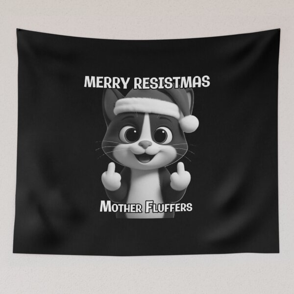 Item preview, Merry Resistmas Mother Fluffers - Sassy Christmas Cat designed and sold by A-T-H.