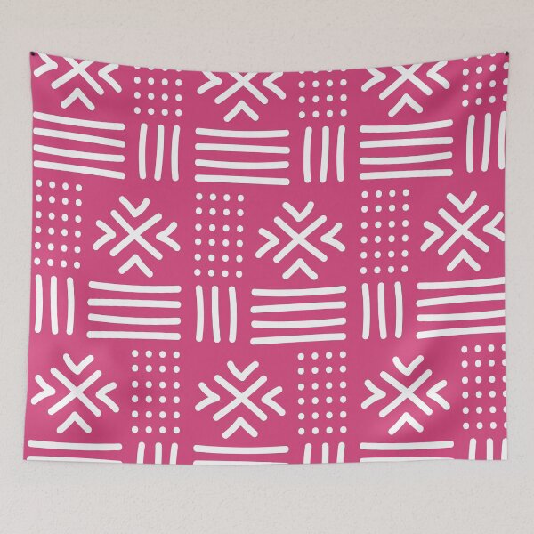 Item preview, African textile pattern - Pink Bogolan designed and sold by Wolagno.