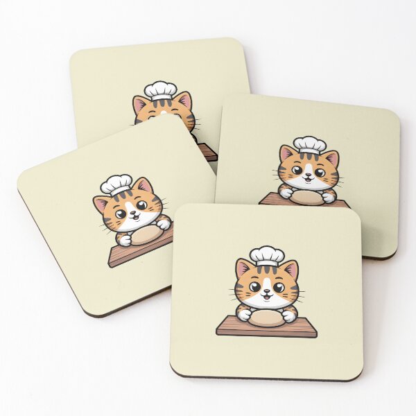 Item preview, Cute Cat Baker Kneading Dough designed and sold by Mr-wow.