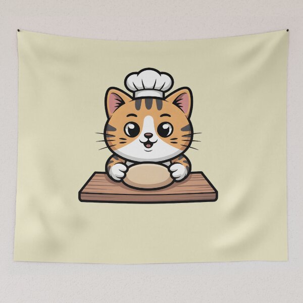 Item preview, Cute Cat Baker Kneading Dough designed and sold by Mr-wow.