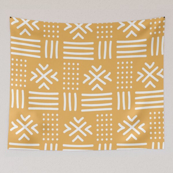 Item preview, African textile pattern - Orange Bogolan designed and sold by Wolagno.