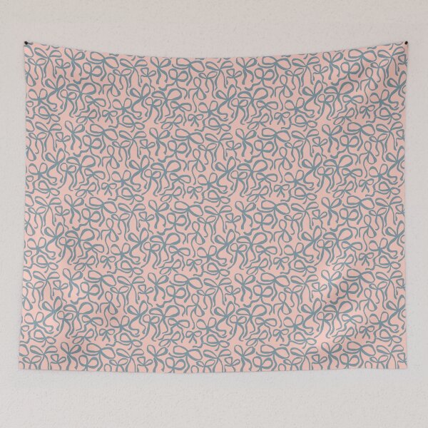 Item preview, Blue Bows Pattern on Pink Background – Cute Pastel Coquette Aesthetic Design designed and sold by Naine  M..