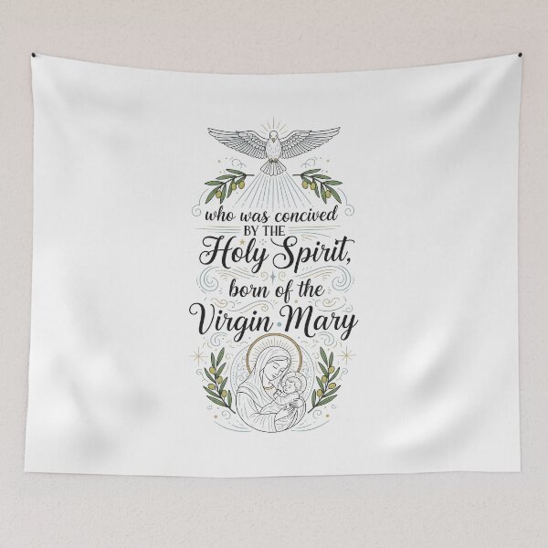 Item preview, Holy Spirit and Virgin Mary Birth Illustration Faith Design. designed and sold by loveandlightrb.