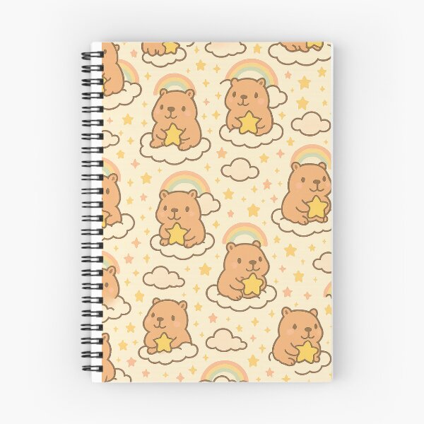Item preview, Kawaii Capybara Seamless Pattern – Cute Pastel Animal Rainbow Design designed and sold by Steinart.