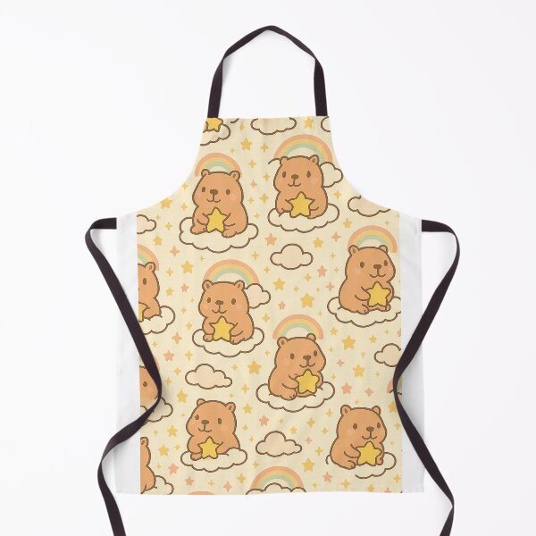 Item preview, Kawaii Capybara Seamless Pattern – Cute Pastel Animal Rainbow Design designed and sold by Steinart.