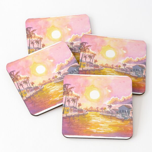 Item preview, Cape Coral Canals at Golden Hour Reflections designed and sold by artshop77.