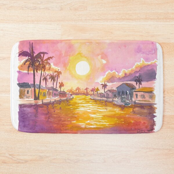 Item preview, Cape Coral Canals at Golden Hour Reflections designed and sold by artshop77.