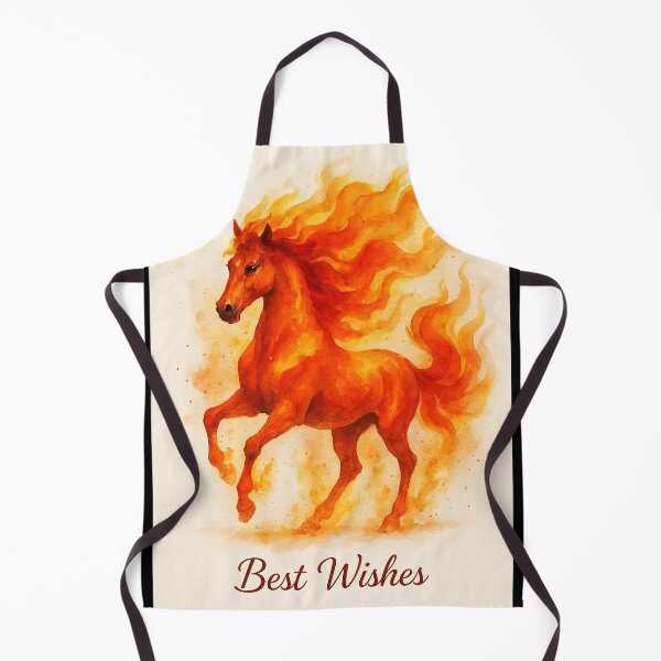 Item preview, 2026 Fire Horse Watercolor – Best Wishes Zodiac Card designed and sold by EmeraldeaDesign.