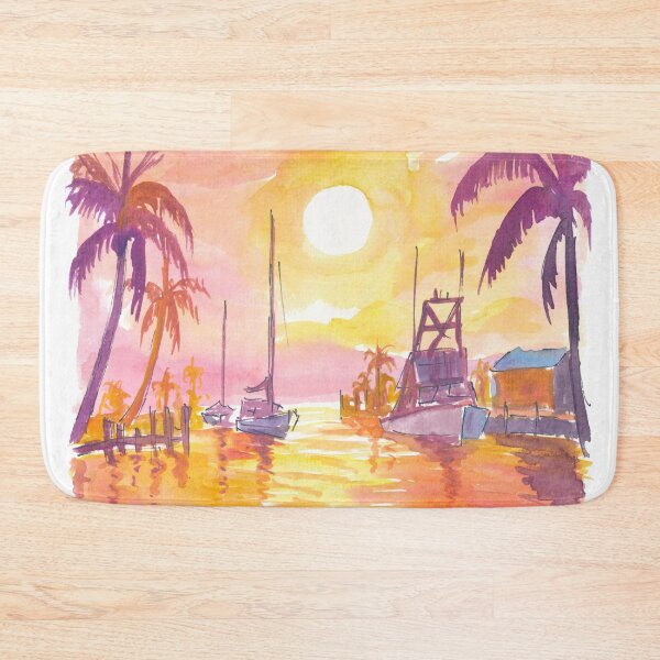Item preview, Islamorada Marina with Palms a Golden Sunset at the Florida Keys designed and sold by artshop77.