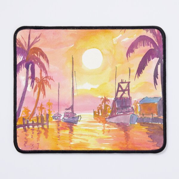 Item preview, Islamorada Marina with Palms a Golden Sunset at the Florida Keys designed and sold by artshop77.