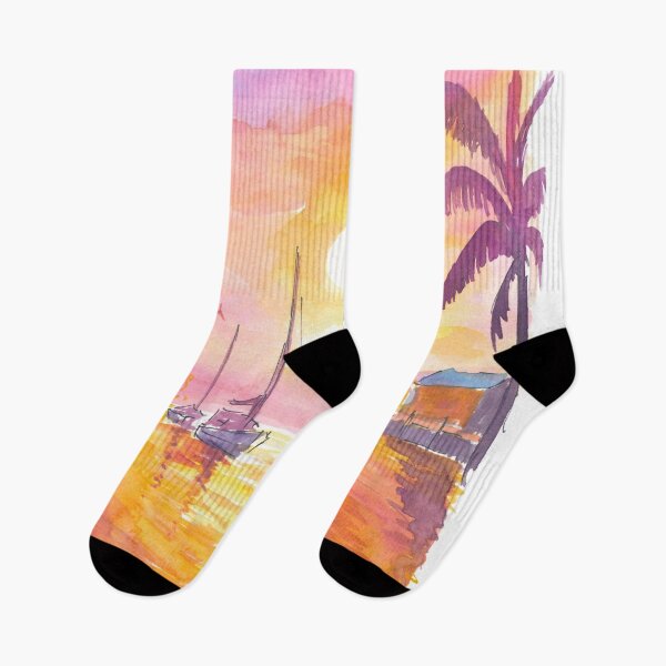 Item preview, Islamorada Marina with Palms a Golden Sunset at the Florida Keys designed and sold by artshop77.
