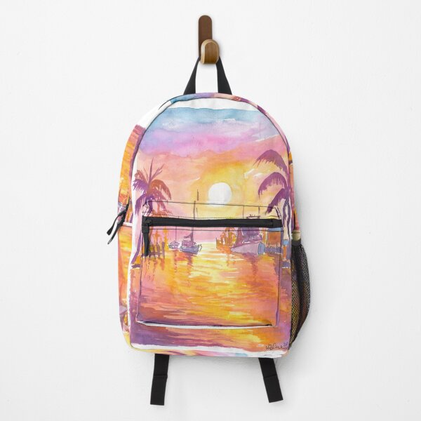 Item preview, Islamorada Marina with Palms a Golden Sunset at the Florida Keys designed and sold by artshop77.