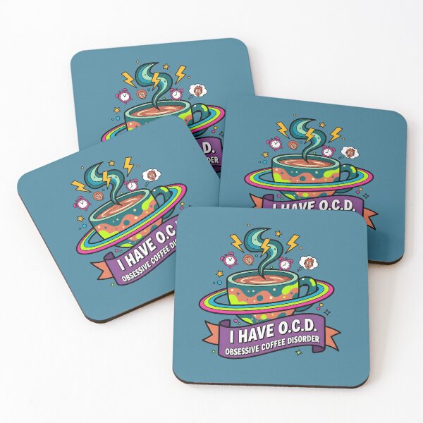 Item preview, Funny Obsessive Coffee Disorder Art designed and sold by InkWeaveShop.