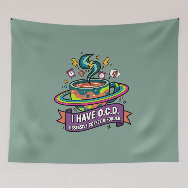 Item preview, Funny Obsessive Coffee Disorder Art designed and sold by InkWeaveShop.