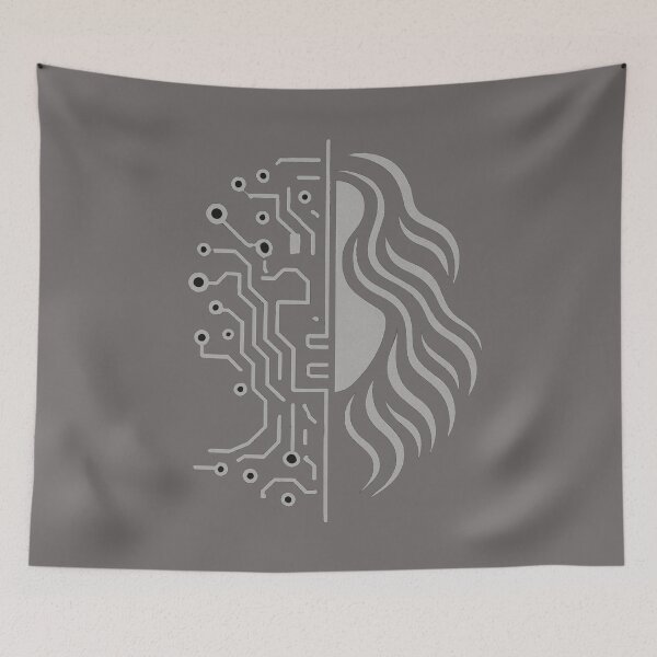 Item preview, Cyber Beauty Circuit Art T-Shirt – Futuristic Half Tech Half Human designed and sold by KDesignCrafts.