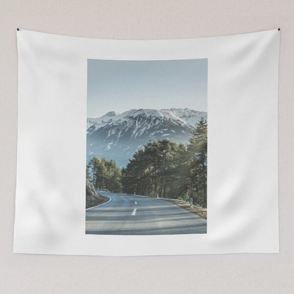 Item preview, Road Trees Mountain Sky Photographic Print designed and sold by Mother-Nature65.
