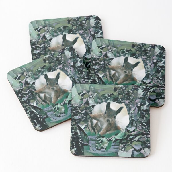 Item preview, SQUIRREL IN TREETOP IN SHADES OF GREEN, BROWN, BEIGE AND GREY designed and sold by Most1234.