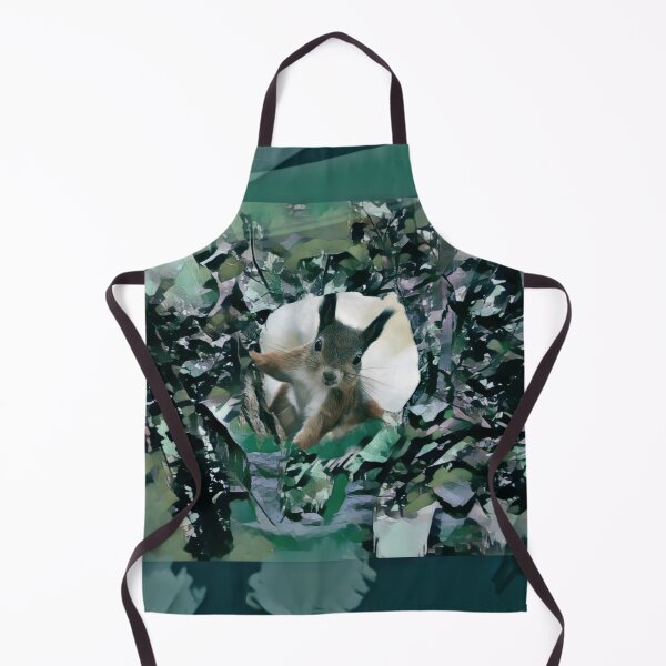 Item preview, SQUIRREL IN TREETOP IN SHADES OF GREEN, BROWN, BEIGE AND GREY designed and sold by Most1234.