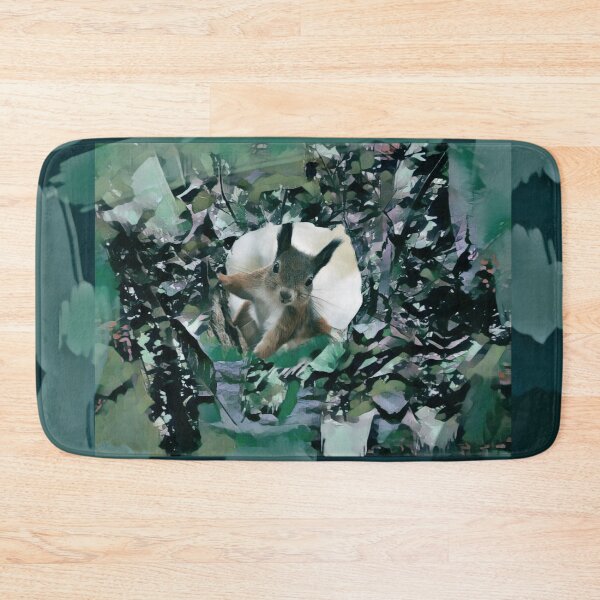 Item preview, SQUIRREL IN TREETOP IN SHADES OF GREEN, BROWN, BEIGE AND GREY designed and sold by Most1234.