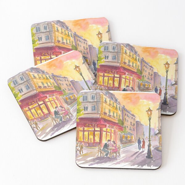 Item preview, Romantic Paris Café Scene with Charming Street View designed and sold by artshop77.