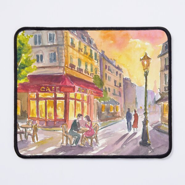 Item preview, Romantic Paris Café Scene with Charming Street View designed and sold by artshop77.