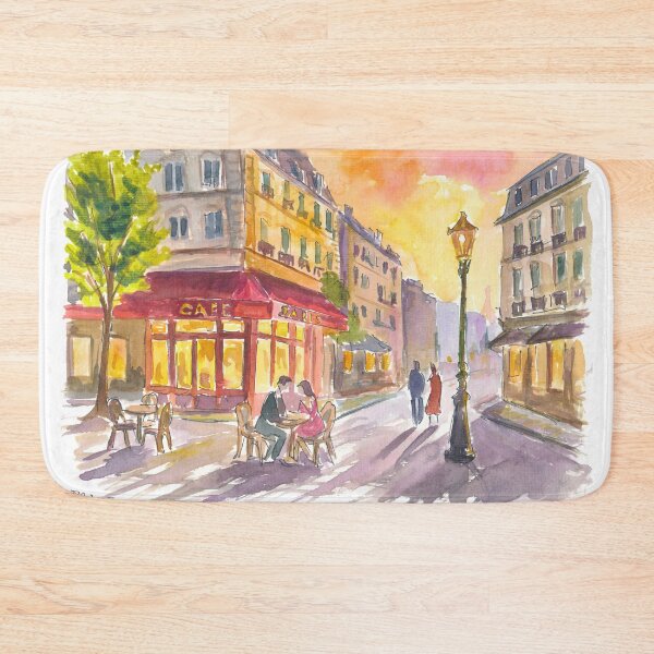 Item preview, Romantic Paris Café Scene with Charming Street View designed and sold by artshop77.