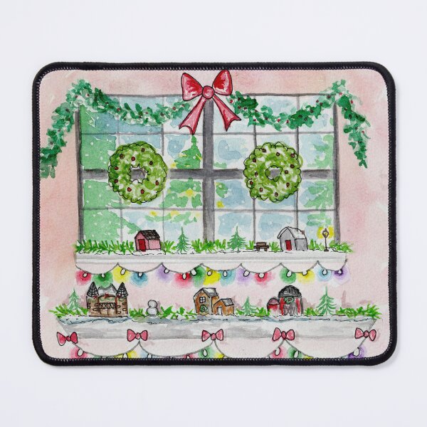 Item preview, Christmas Window Watercolor Illustration designed and sold by SomeChicksArt.