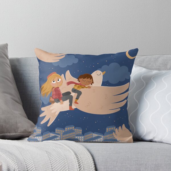 Item preview, Illustration "Kids on a bird by night" designed and sold by Allihorn.