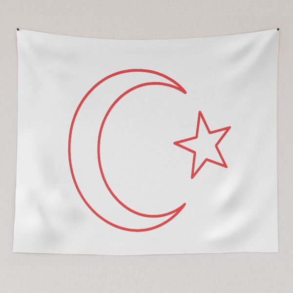 Item preview, Minimalist Turkish Flag Line Art – Modern Red Crescent & Star | Turkey designed and sold by Globalcitytees.