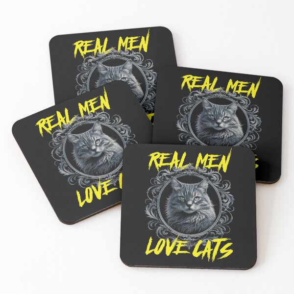 Item preview, Real Men Love Cats – Cat Art designed and sold by EdgeDrip.