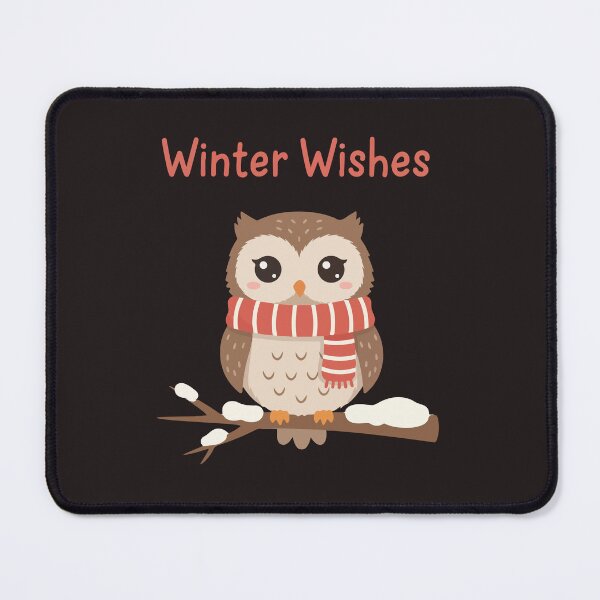Item preview, Kawaii Owl on Snowy Branch – “Winter Wishes” Christmas  designed and sold by stylishdzign.