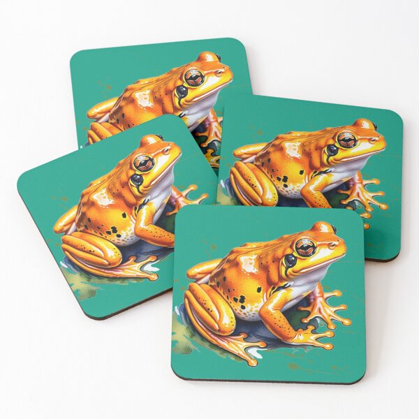 Item preview, Color splatter orange Frog designed and sold by MirucaDesign.