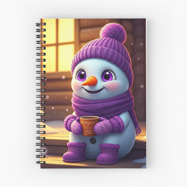 Item preview, Cozy Purple Snowman – A Warm Winter Moment Filled With Charm and Joy designed and sold by PixelVibe782.