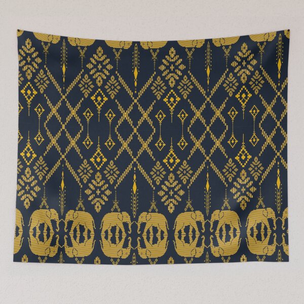 Item preview, Ethnic Thai Elephant Border Seamless Pattern. Traditional Silk Textile Geometric Ornament. designed and sold by SGStudio_Thailand.