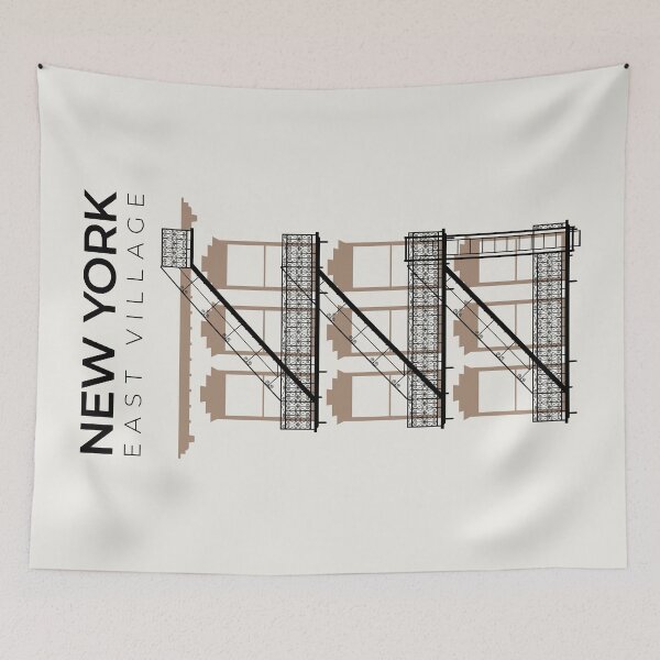 Item preview, New York East Village Fire Escape (Minimalist) designed and sold by Rapaz Designs.