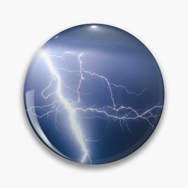 Item preview, Fork Lightning Blue Night Sky Photographic Print designed and sold by Mother-Nature65.