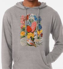Viktorianisches Blumen-Kasten-Weinlese-Einklebebuch-Blumen mit Tulpen, Narzissen, Krokus, Freesie und mehr Leichter Hoodie