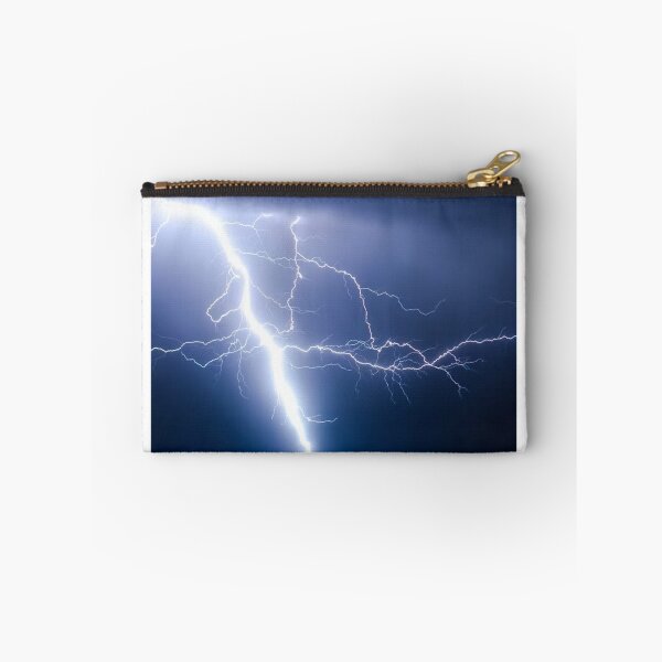 Item preview, Fork Lightning Blue Night Sky Photographic Print designed and sold by Mother-Nature65.
