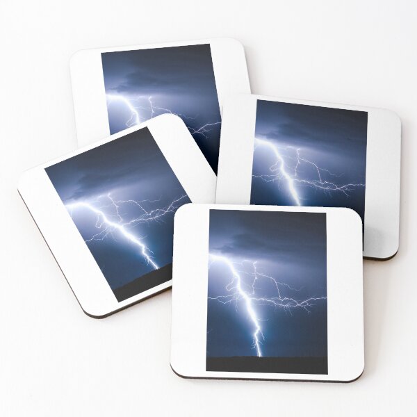 Item preview, Fork Lightning Blue Night Sky Photographic Print designed and sold by Mother-Nature65.