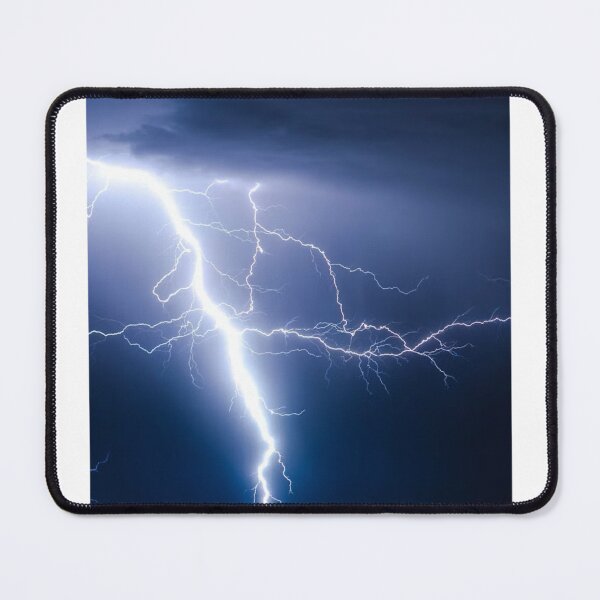 Item preview, Fork Lightning Blue Night Sky Photographic Print designed and sold by Mother-Nature65.