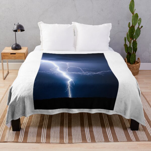 Item preview, Fork Lightning Blue Night Sky Photographic Print designed and sold by Mother-Nature65.