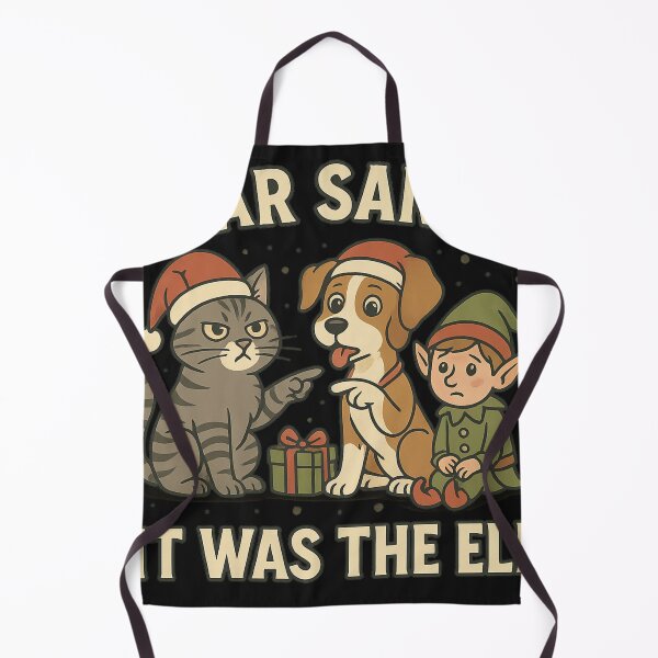 Item preview, Dear Santa, It Was the Elf – Funny Cat & Dog Christmas designed and sold by Laughprints.