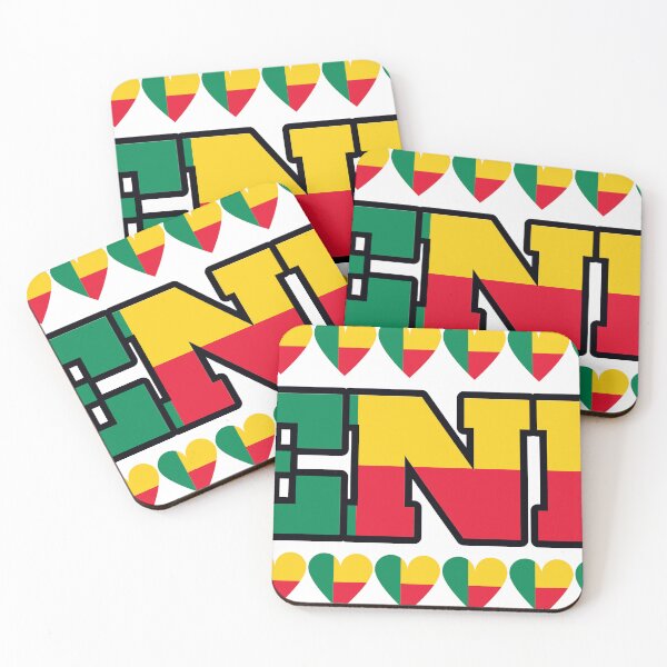 Item preview, Benin Flag Letters And Hearts designed and sold by TheIconSmith.