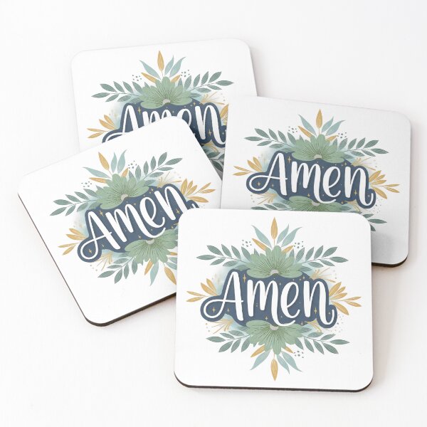 Item preview, Floral Amen Design with Pastel Leaves and Golden Accents. designed and sold by loveandlightrb.
