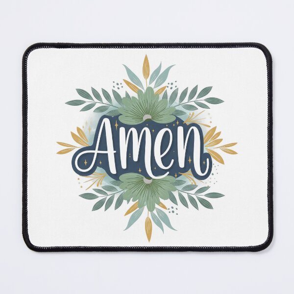 Item preview, Floral Amen Design with Pastel Leaves and Golden Accents. designed and sold by loveandlightrb.